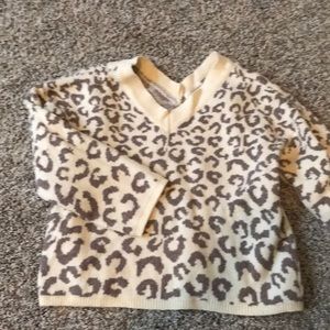Leopard cropped sweater